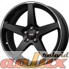17 Momo Five Black Pol 8 PCD:5x112